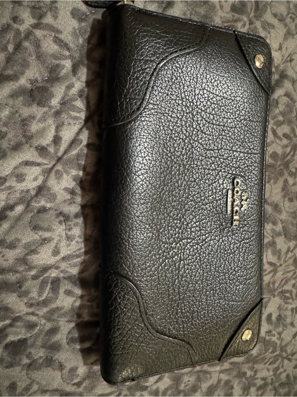 Coach Mickie Black Pebbled Leather Zip-Around Wallwt - Picture 2 of 6